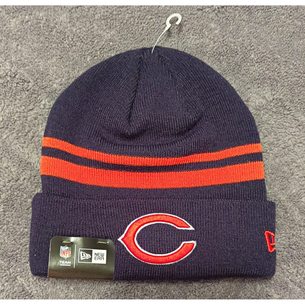 New Era Chicago Bears NFL Cuff Knit Beanie Hat Navy/Orange One Size - NWT